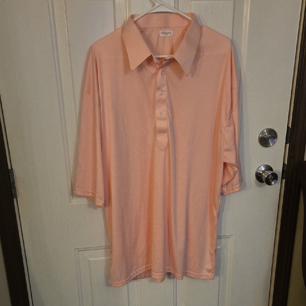Collars & Co Pink Men's Polo ShirtSize 3X